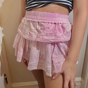 Loveshackfancy Ruffle Mini Skirt Light Pink